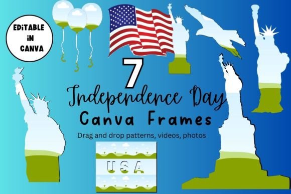 4th of July Canva Frames Template: Create Independence Day Designs with Ease