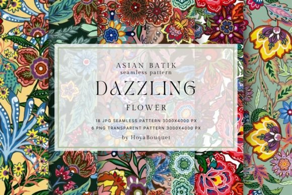 Asian Batik Dazzling Flower Pattern: A Versatile Design for Modern Creativity