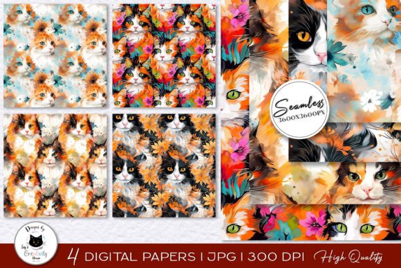 Calico Cat Digital Paper Pack