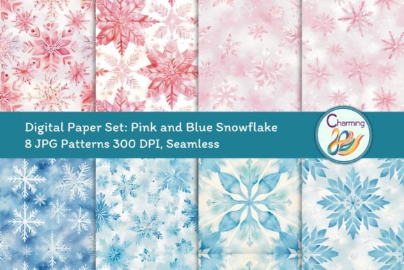 Digital Papers Set Pastel Snowflake: A Versatile Resource for Creative Projects