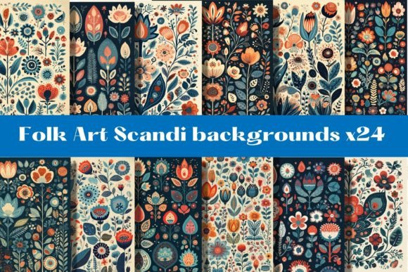 Folk Art Scandi Papers, Backgrounds