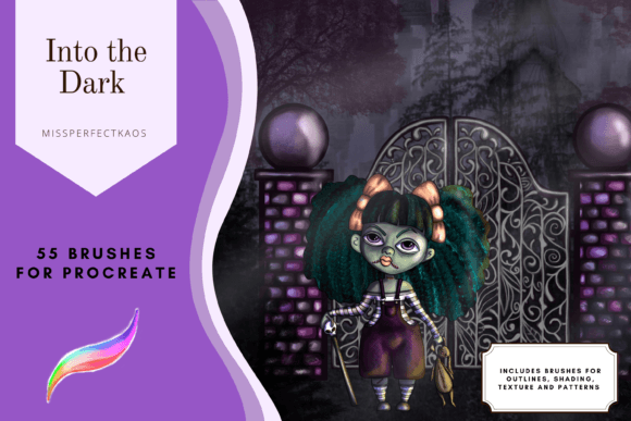 Into the Dark-55 Procreate Brushes: A Versatile Tool for Digital Artists