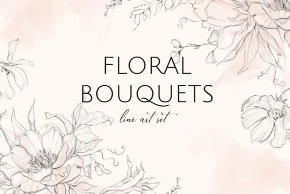Line Art Floral Bouquets: A Versatile Asset for Creative and Professional Projects