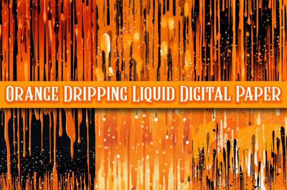 Orange Dripping Liquid Digital Paper: Elevating Design with Fluid Creativity