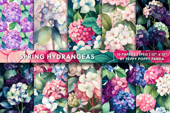Spring Hydrangea Floral Digital Paper: A Versatile Design Asset for Modern Creatives