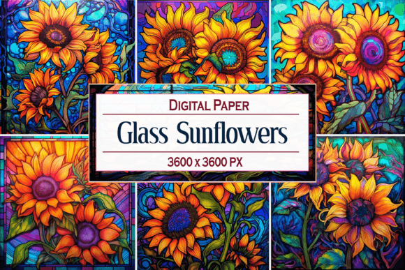 Stained Glass Sunflowers Backgrounds: Elevate Your Digital Design