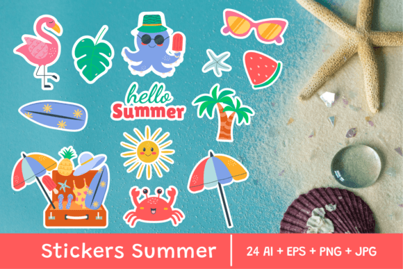 Summer Stickers Kawaii Doodle 24pcs: A Playful Way to Elevate Your Creative Projects This Season