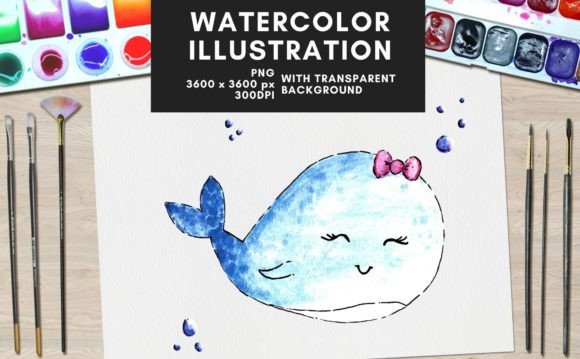The Rise of the Cute Whale Watercolor Illustration PNG in Modern Design