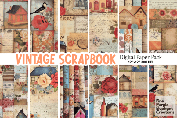 Vintage Scrapbook Style Antique Themed