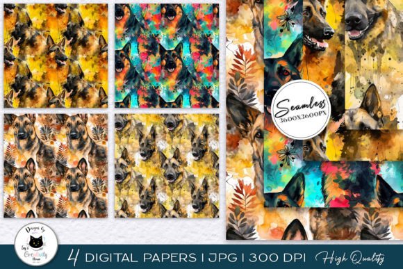 Watercolor Dog Seamless Digital Paper: A Versatile Design Resource for Creative Projects