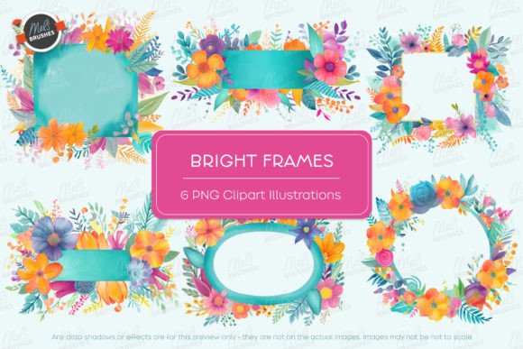 Watercolor Floral Frames Clipart